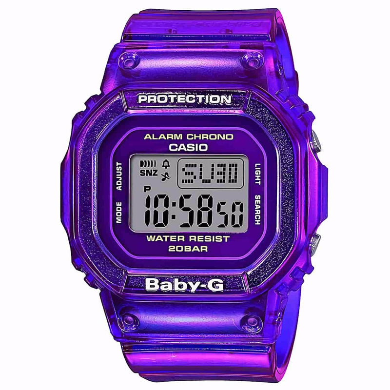Casio Baby G Ditital Watch 200m WR Semi-Transparent Band & Case