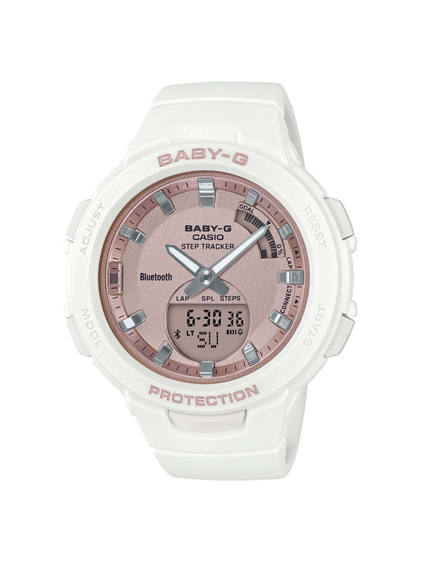 CASIO BABY G G-SQUAD STEP TRACKER, BLUETOOTH WHIT, ROSE GOLD