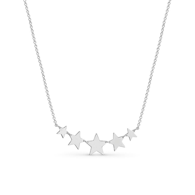 STG silver BELCHER CHAIN 42CM plus 3CM EXT WITH 5 STARS necklace