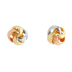 9k Trigold Knot Earrings