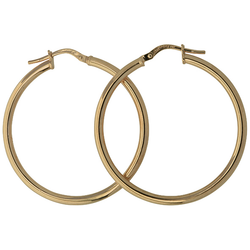 9k yellow gold silver filled Earrings, 30mm diameter & 2mm width