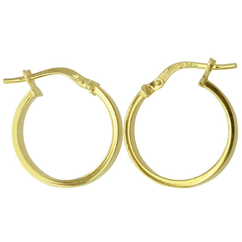 9K yellow gold Silver Filled Hoop Earrings