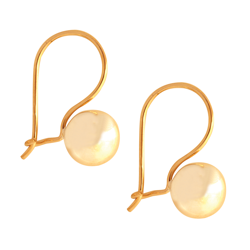 9k Yellow Gold Euroball Earrings (approx 7.5mm wide)