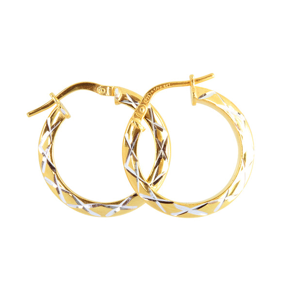 9k Yellow Gold and Sterling Silver Bonded Earrings