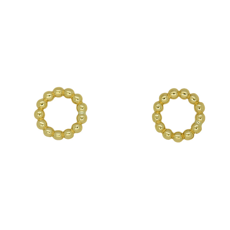 9k Yellow Gold Bubble Stud Earrings
