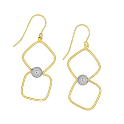 9k Yellow Gold and Silver Bonded earrings