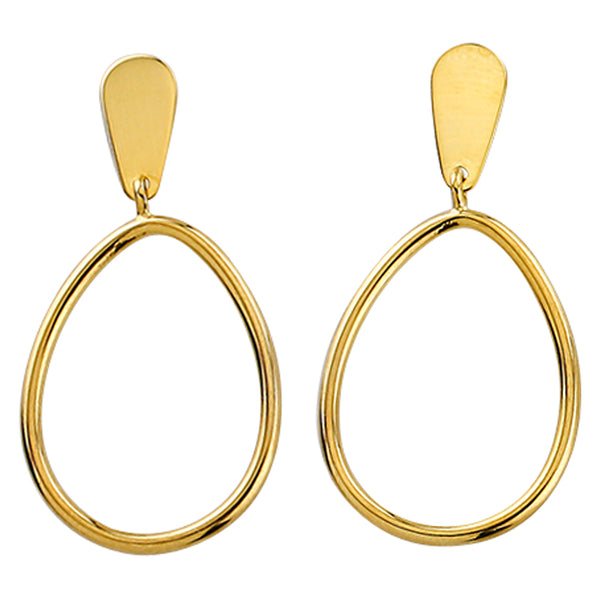 9k Yellow Gold and Silver Bonded Drop Earrings