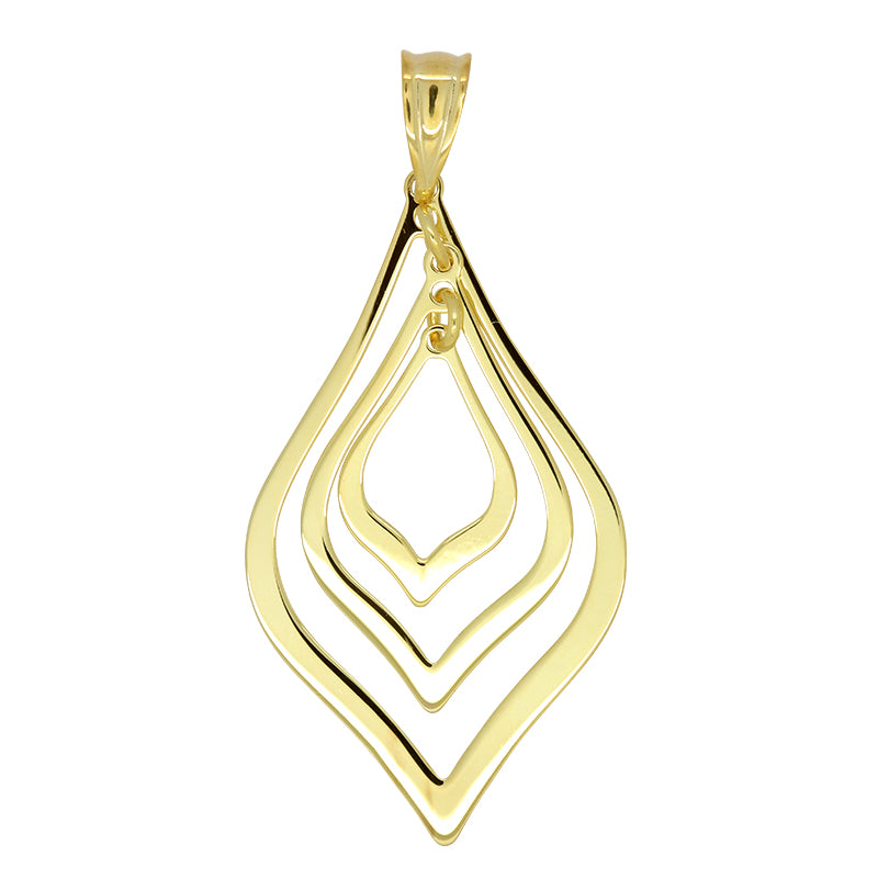 9k yellow gold & Sterling Silver Bonded Pendant