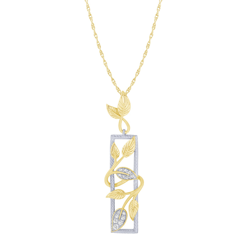 9Kt Yellow Gold (Rhodium plated) DIAMOND PENDANT (Chain not included