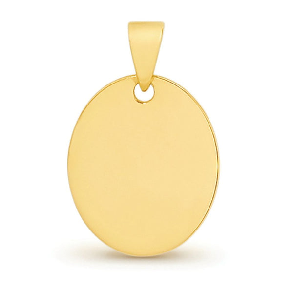 9K Yellow gold DISC ENGRAVABLE PENDANT (WITHOUT CHAIN)