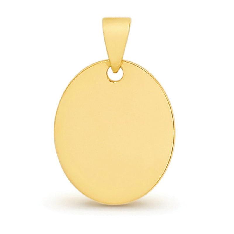 9K Yellow gold DISC ENGRAVABLE PENDANT (WITHOUT CHAIN)