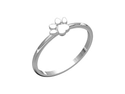 Stg Silver Paw Print 'Best Friends' Ring