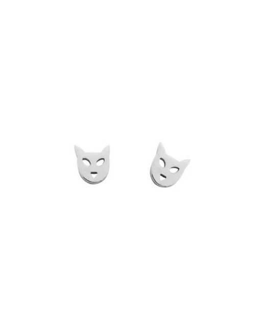 KAREN WALKER STG SILVER CAT STUDS