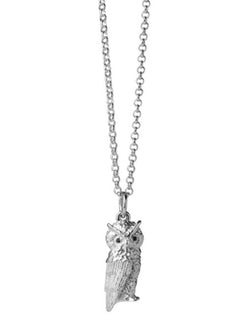 Karen Walker Stg Owl Necklace with chain 45cm