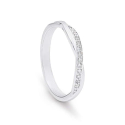 9K White Gold Diamond Ring / Twist Band TDW 0.08ct GH SI2-I1