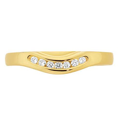 9k Yellow Gold Diamond Ring Curved Fitted Channel Set 7 x 0.02ct JK  I1