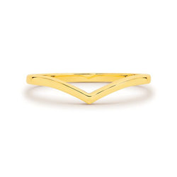 9K YELLOW GOLD LADIES WISHBONE PLAIN BAND