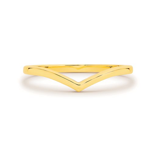 9K YELLOW GOLD LADIES WISHBONE PLAIN BAND