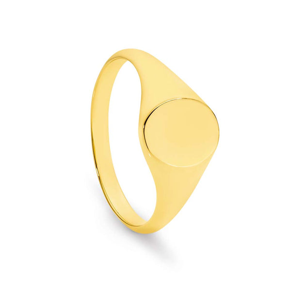 9K Yellow Gold Ladies Signet Ring