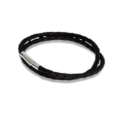 Evolve Bracelets & Bangles Black Double Twist Leather Bracelet 20CM  LKBEL-BK20-2