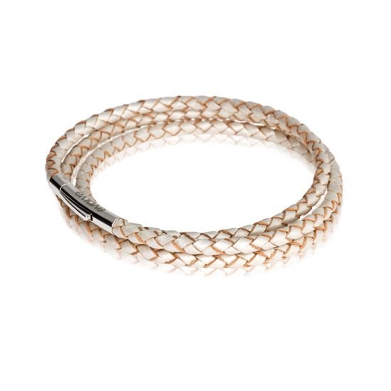 Evolve Bracelets & Bangles Pearl Triple Twist Leather Bracelet 18CM LKBEL-PL18-3