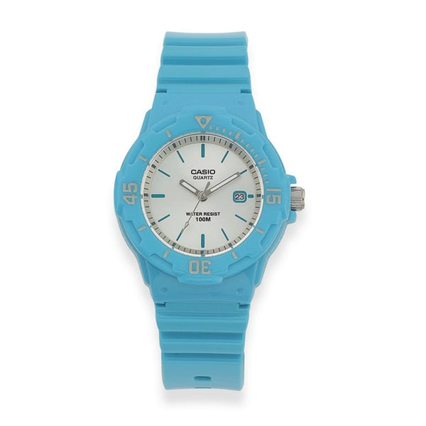 CASIO KIDS WATCH ANALOGUE DATE DSPLA SILVER FACR, BLUE GREAT FOR KIDS