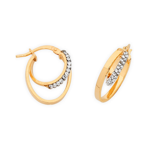 9K Yellow gold SILVER FILLED HOOPS
