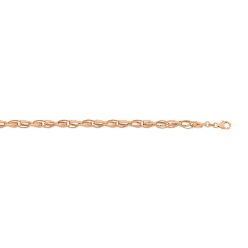 9K ROSE GOLD SILVER FILLED 19CM BRACELET