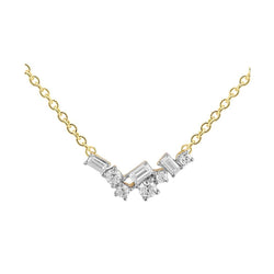 9K YELLOW GOLD DIAMOND PENDENT / NECKLACE WITH CHAIN 45CM