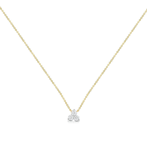 9K YELLOW GOLD DIAMOND NECKLACE WITH 9K YG CHAIN