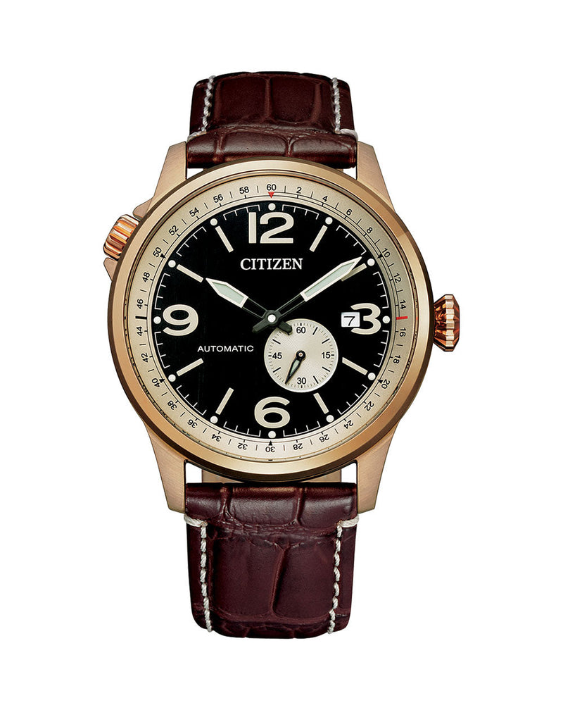 citizen gents auto watch with leather strap wr100