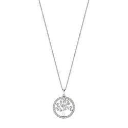 STG SILVER WHITE CZ TREE OF LIFE PENDANT WITH CHAIN