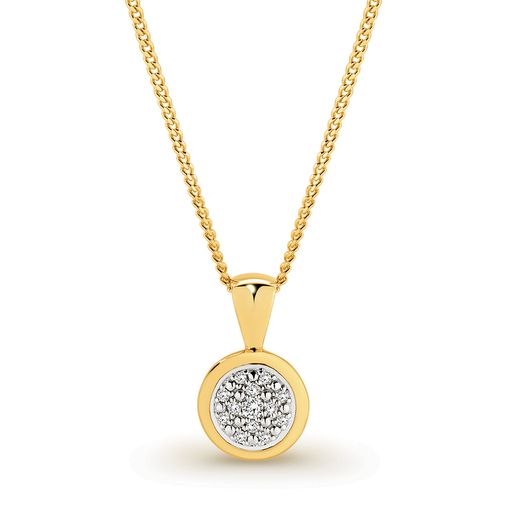 9K YELLOW GOLD  DIAMOND PENDANT ( CHAIN EXCLUDED)