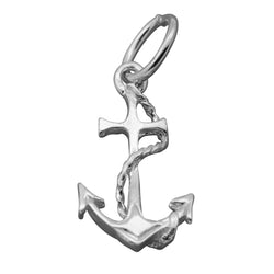 Traditional Silver Charm Anchor Furled
