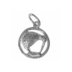 Traditional Silver Charm Kiwi in a Circle Small