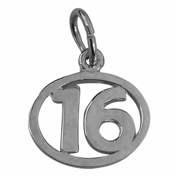 Traditional Silver Charm Number16_in circle