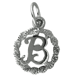 Traditional Silver Charm Initial B