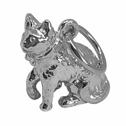 Traditional Silver Charm Cat_with_Bow