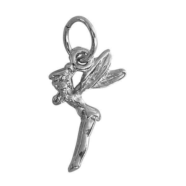 Traditional Silver Charm Fairy with Open Wings