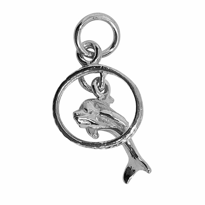 Traditional Silver Charm Dolphin_in_Moveable_Ring