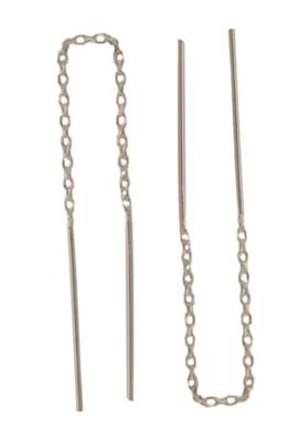 Stg Silver Thread Earrings CABLE CHAIN THREAD FULL LENTH 85MM