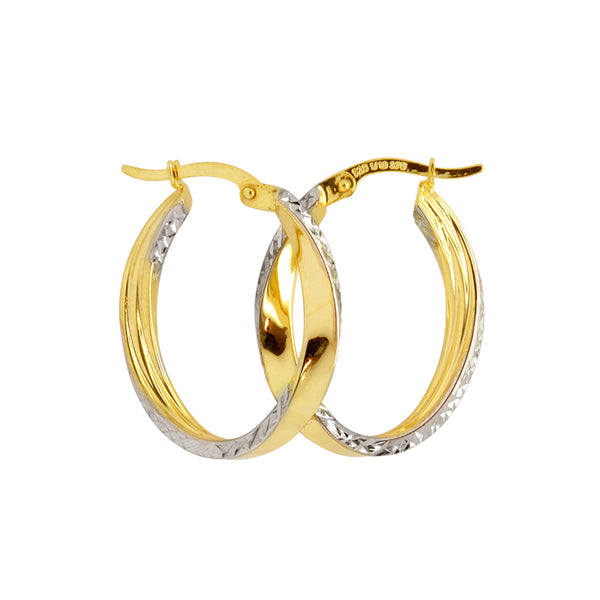 9K Yellow Gold Silver Bonded Earrings
