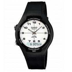 casio gents basic ana/dig dual 50m wr,  dual time, alarm black