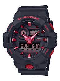 G-SHOCK IGNITE RED 200M WR, BLK FACE RED ACCENT, BLK RESIN BAND