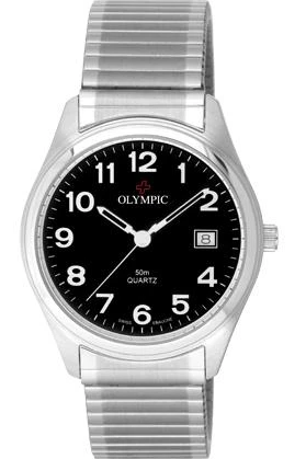 Olympic Mens Watch Steel Classic Watch Black Dial