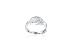 9k White Gold Loop Style Diamond Ring